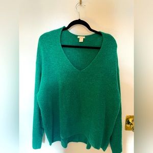 H&M soft and cozy green sweater.